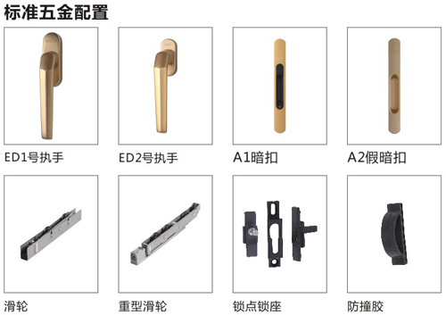 伊盾門窗標準五金配件 