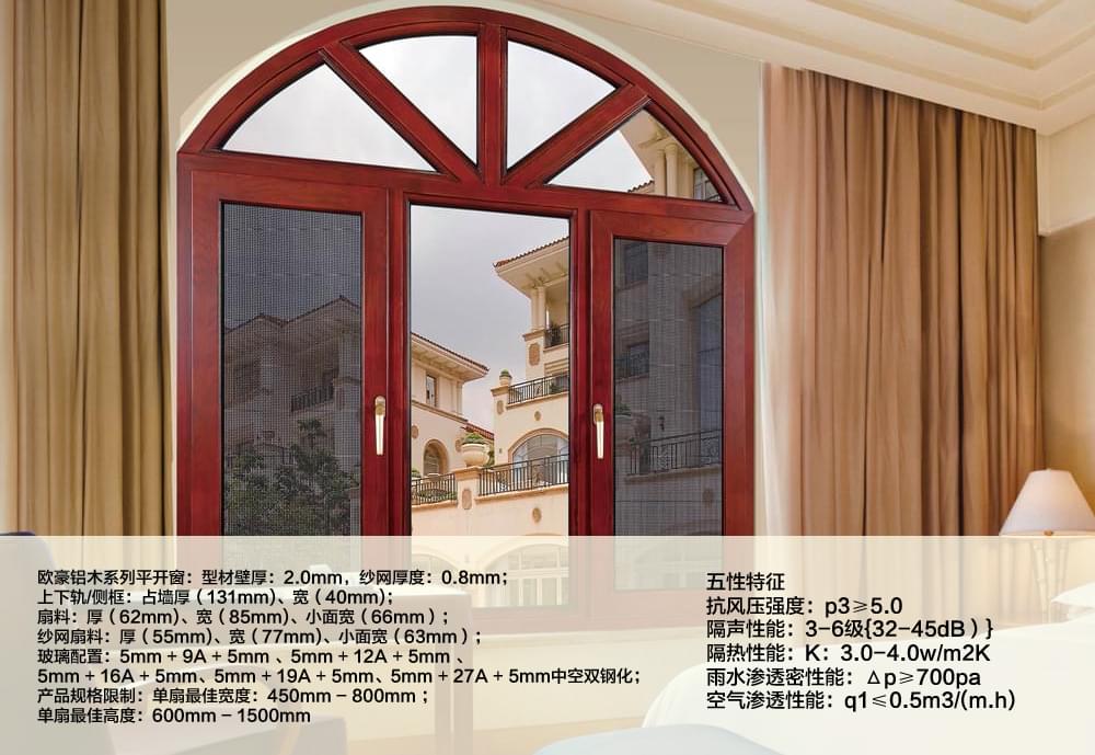 歐豪臥室窗產品參數